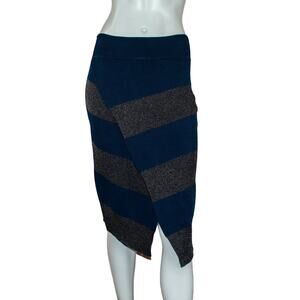 A.L.C. Women's Knee Length Knit Skirt Blue Gray Small